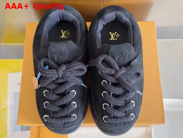 LV Yeti Lace Up Shoe in Black Suede Calf Leather Replica