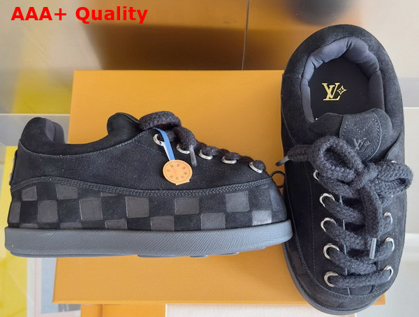 LV Yeti Lace Up Shoe in Black Suede Calf Leather Replica
