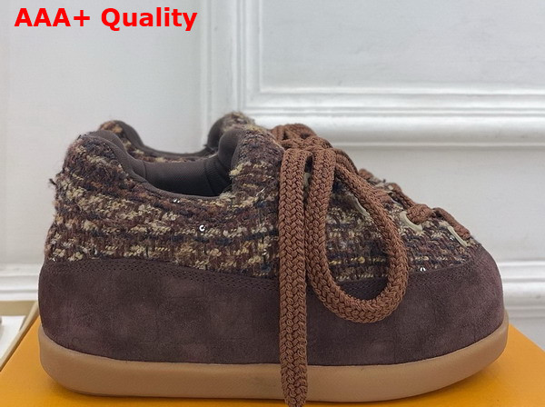 LV Yeti Lace Up Shoe in Brown Woolly Fabric 1AIJBH Replica