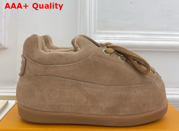 LV Yeti Lace Up Shoe in Brown Woolly Fabric 1AIJBH Replica
