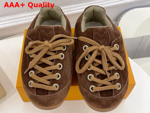 LV Yeti Lace Up Shoe in Brown Woolly Fabric 1AIJBH Replica