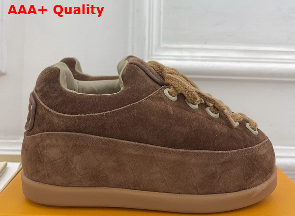LV Yeti Lace Up Shoe in Brown Woolly Fabric 1AIJBH Replica