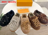 LV Yeti Lace Up Shoe in Brown Woolly Fabric 1AIJBH Replica