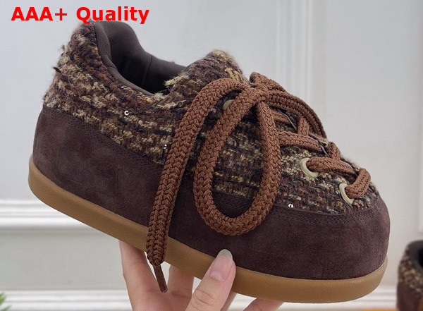 LV Yeti Lace Up Shoe in Brown Woolly Fabric 1AIJBH Replica