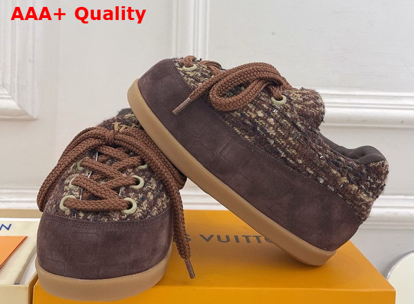 LV Yeti Lace Up Shoe in Brown Woolly Fabric 1AIJBH Replica