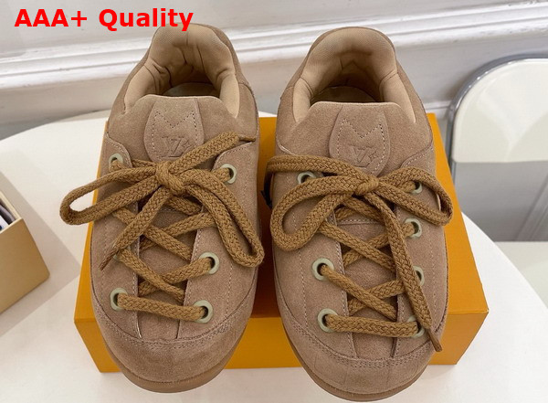 LV Yeti Lace Up Shoe in Brown Woolly Fabric 1AIJBH Replica