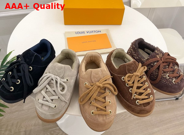 LV Yeti Lace Up Shoe in Brown Woolly Fabric 1AIJBH Replica