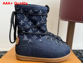 LV Yeti Mid Boot in Navy Blue Monogram Pattern Denim 1AIZI4 Replica