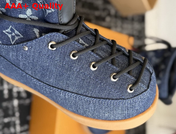 LV Yeti Mid Boot in Navy Blue Monogram Pattern Denim 1AIZI4 Replica