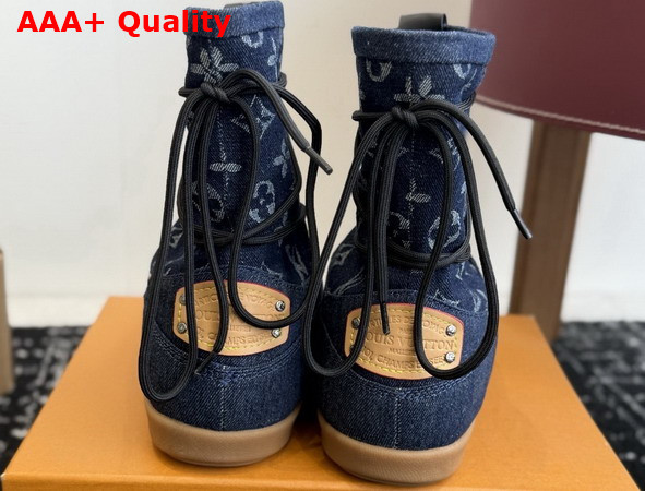 LV Yeti Mid Boot in Navy Blue Monogram Pattern Denim 1AIZI4 Replica