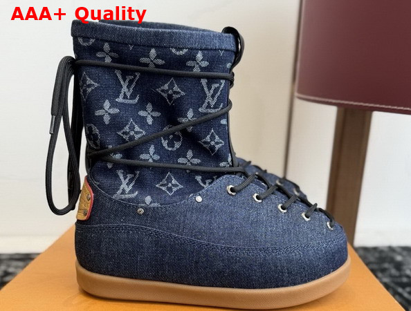 LV Yeti Mid Boot in Navy Blue Monogram Pattern Denim 1AIZI4 Replica