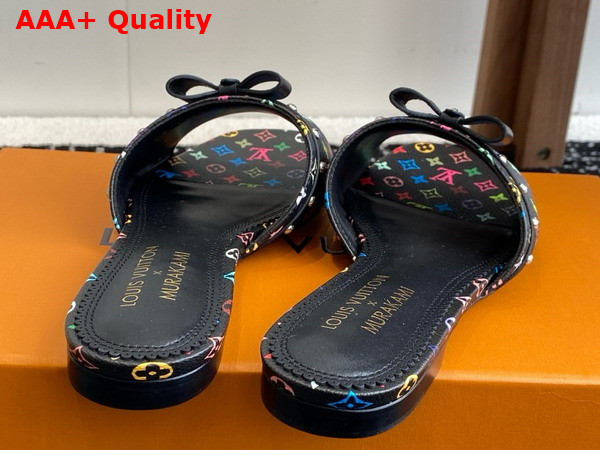 LV x TM 6am Flat Mule in Black Multicolored Monogram Canvas Replica
