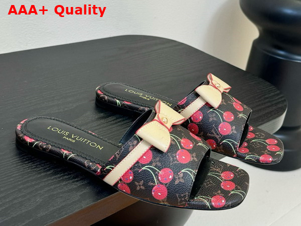 LV x TM 6am Flat Mule in Monogram Cherry Coated Canvas Replica