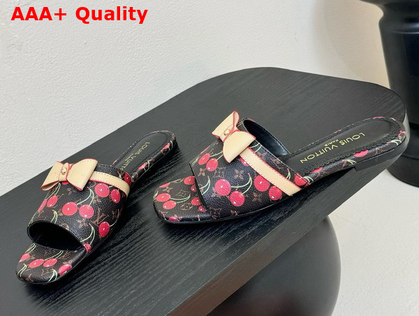LV x TM 6am Flat Mule in Monogram Cherry Coated Canvas Replica