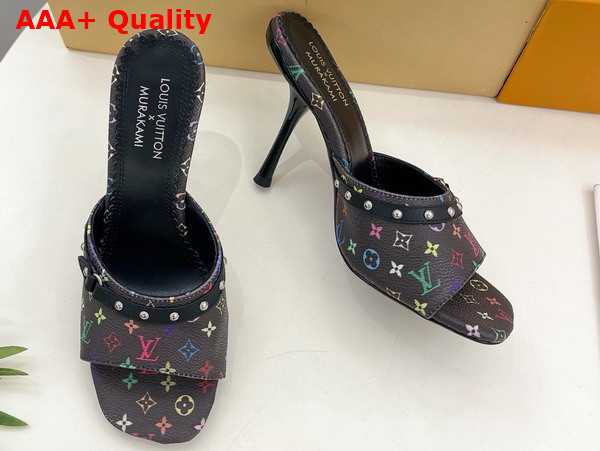 LV x TM 6am Mule Black Multicolored Monogram Coated Canvas Replica