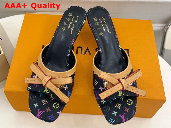 LV x TM 6am Mule in Black Monogram Multicolore Canvas Replica