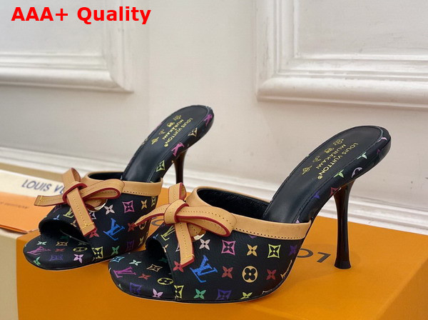 LV x TM 6am Mule in Black Monogram Multicolore Canvas Replica