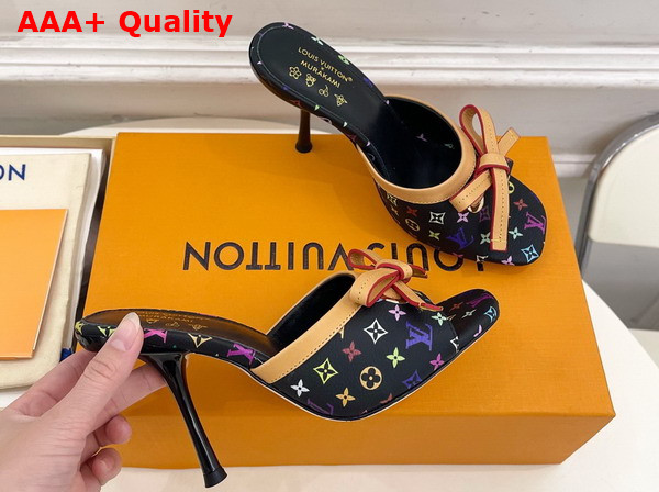 LV x TM 6am Mule in Black Monogram Multicolore Canvas Replica