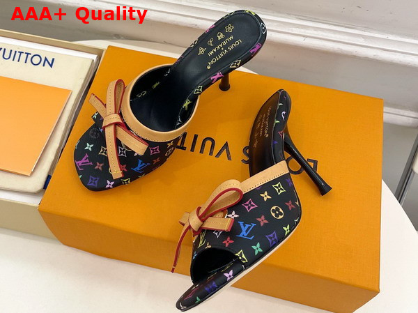 LV x TM 6am Mule in Black Monogram Multicolore Canvas Replica
