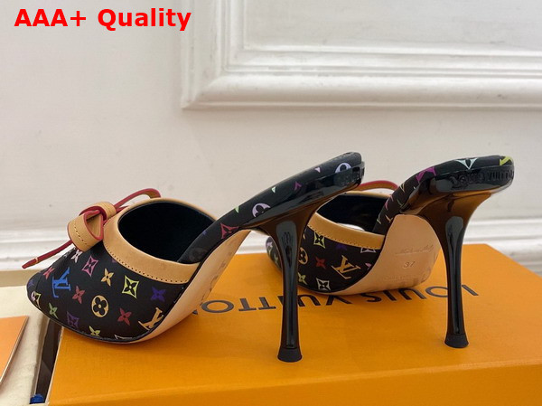 LV x TM 6am Mule in Black Monogram Multicolore Canvas Replica