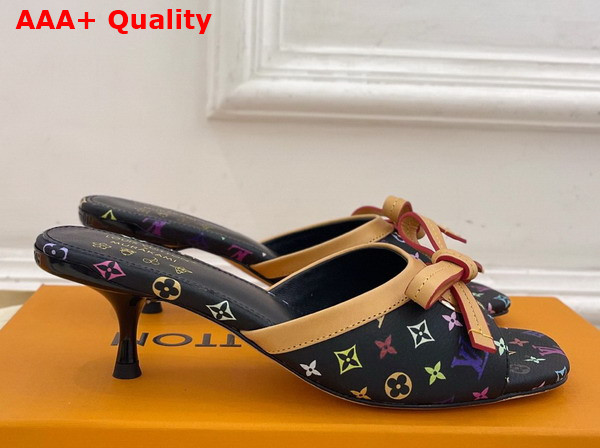 LV x TM 6am Mule in Black Monogram Multicolore Canvas Replica