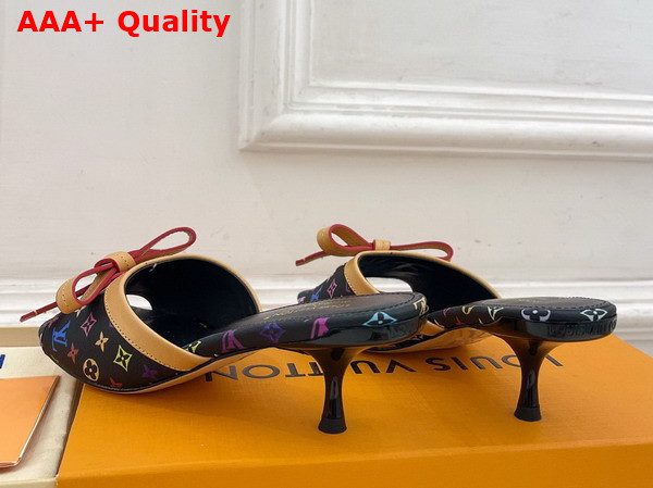 LV x TM 6am Mule in Black Monogram Multicolore Canvas Replica