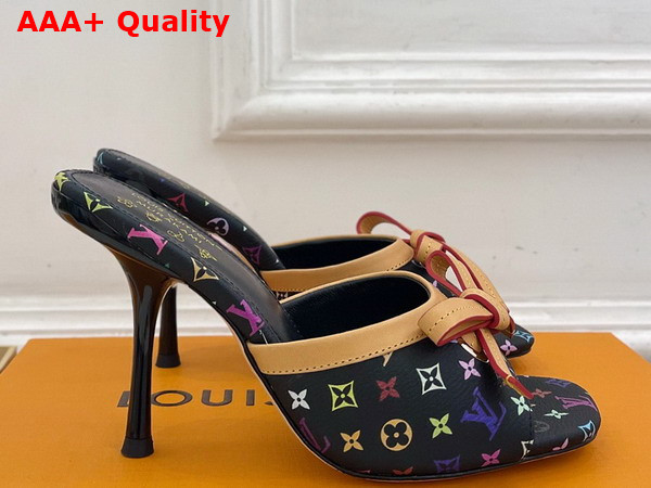 LV x TM 6am Mule in Black Monogram Multicolore Canvas Replica