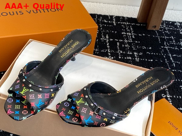 LV x TM 6am Mule in Black Multicolored Monogram Coated Canvas Replica