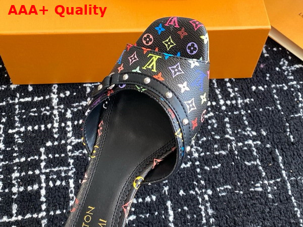 LV x TM 6am Mule in Black Multicolored Monogram Coated Canvas Replica