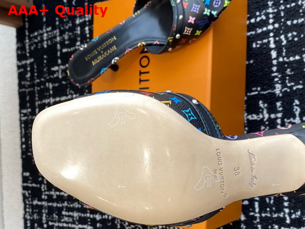 LV x TM 6am Mule in Black Multicolored Monogram Coated Canvas Replica