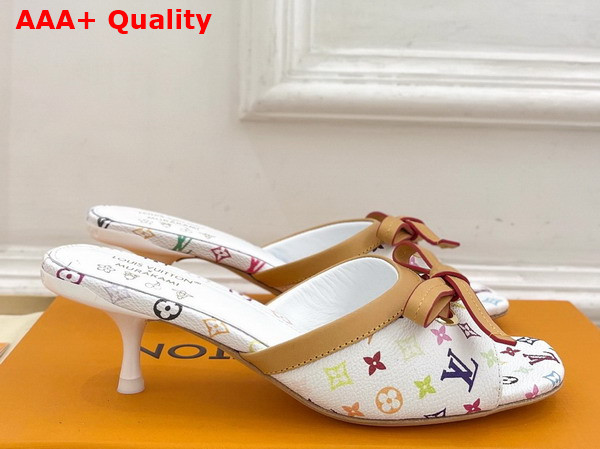 LV x TM 6am Mule in White Monogram Multicolore Canvas 1AJSD9 Replica