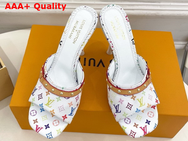 LV x TM 6am Mule in White Multicolored Monogram Coated Canvas 1AGWUA Replica