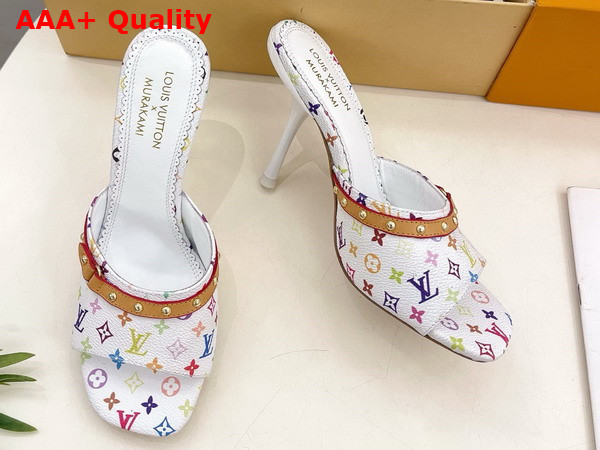 LV x TM 6am Mule in White Multicolored Monogram Coated Canvas 1AGWUA Replica
