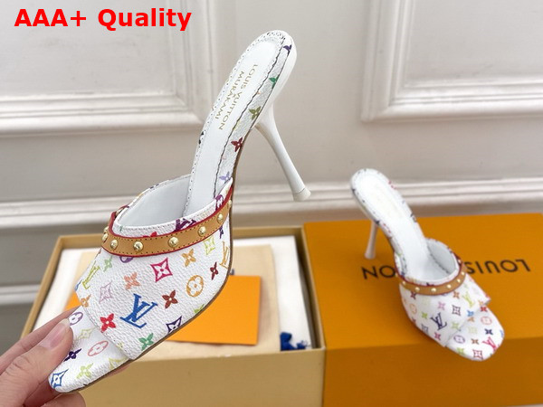 LV x TM 6am Mule in White Multicolored Monogram Coated Canvas 1AGWUA Replica