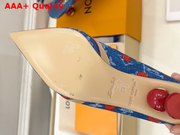 LV x TM 6am Slingback Pump in Monogram Cherry Denim Replica
