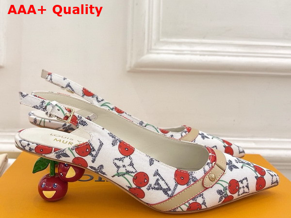 LV x TM 6am Slingback Pump in Monogram Cherry Denim Replica