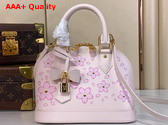 LV x TM Alma BB Handbag in Pink Epi Grained Cowhide Leather M13104 Replica
