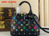 LV x TM Alma BB in Black Multicolored Monogram Coated Canvas Replica