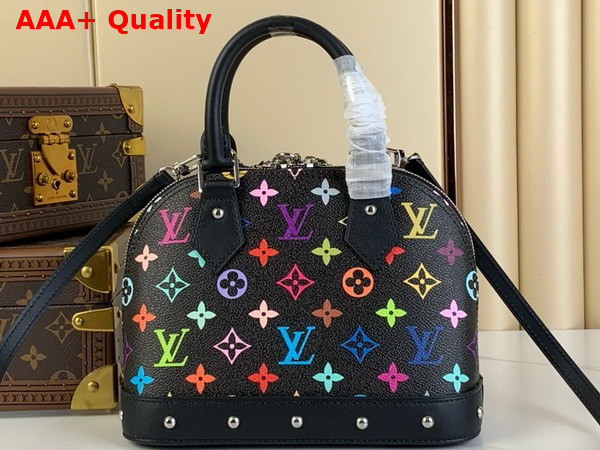 LV x TM Alma BB in Black Multicolored Monogram Coated Canvas Replica