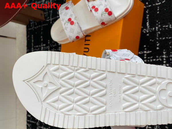 LV x TM Bom Dia Flat Comfort Mule in Blanc Monogram Cherry Coated Canvas 1AHLZ7 Replica