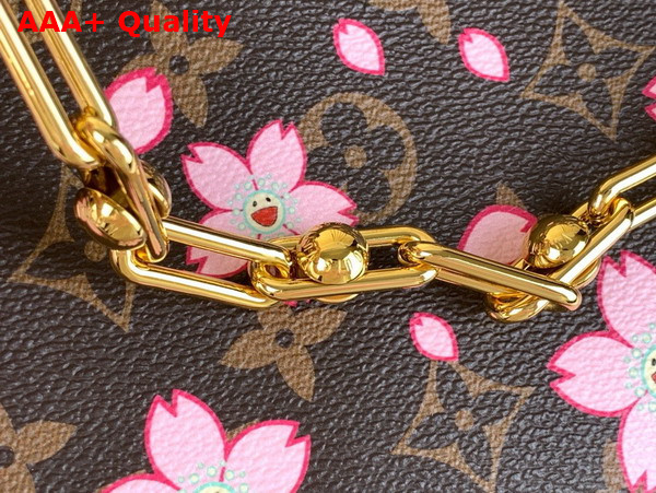 LV x TM Boulogne Handbag in Sakura Brown Cherry Blossom Monogram Coated Canvas M13265 Replica