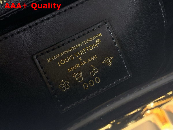 LV x TM Capucines BB Handbag in Black Cowhide Leather Embellished with Multicolor LV Flower Studs Replica