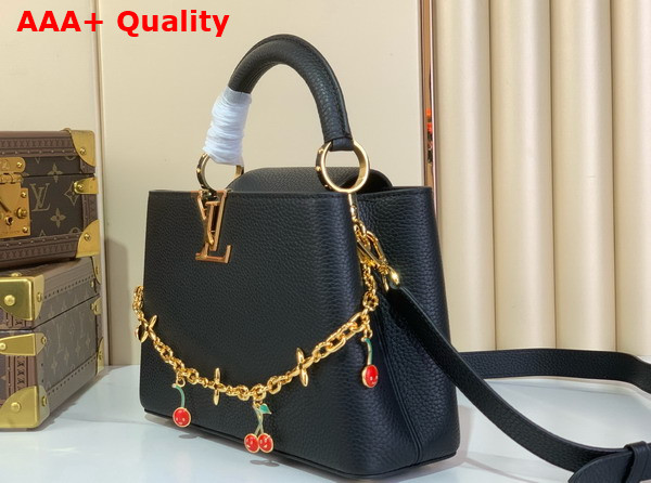LV x TM Capucines BB Handbag in Black Taurillon Leather Replica