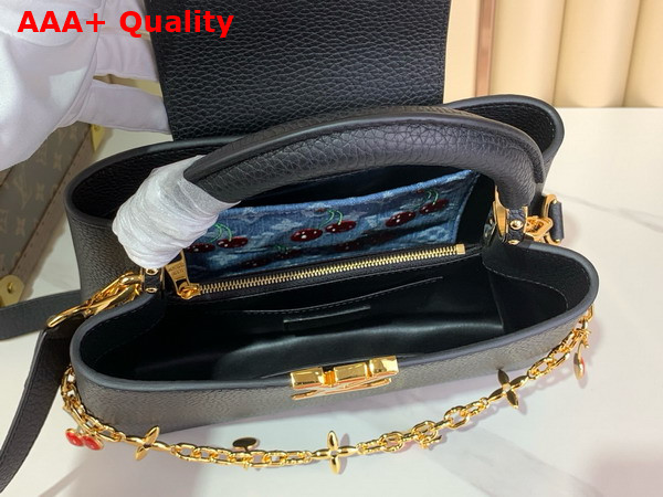 LV x TM Capucines BB Handbag in Black Taurillon Leather Replica