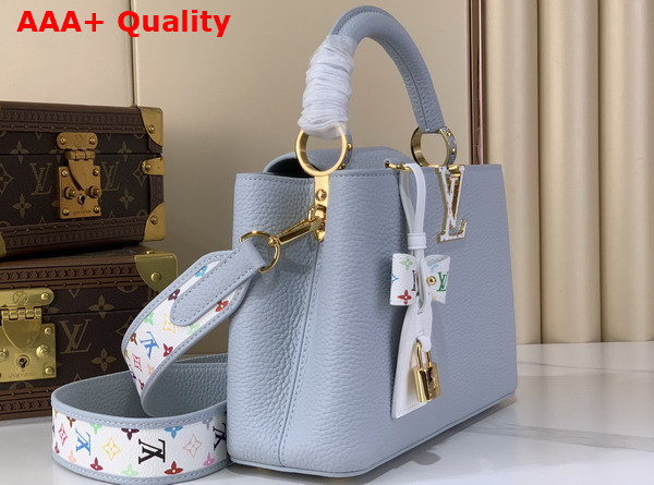 LV x TM Capucines BB Handbag in Sky Blue Taurillon Leather Replica