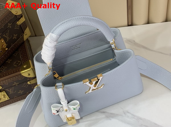 LV x TM Capucines BB Handbag in Sky Blue Taurillon Leather Replica