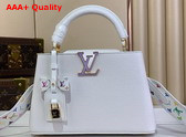 LV x TM Capucines BB Handbag in White Taurillon Leather M13253 Replica