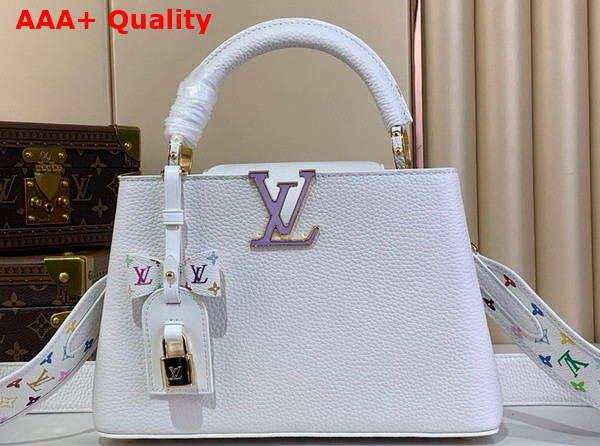 LV x TM Capucines BB Handbag in White Taurillon Leather M13253 Replica