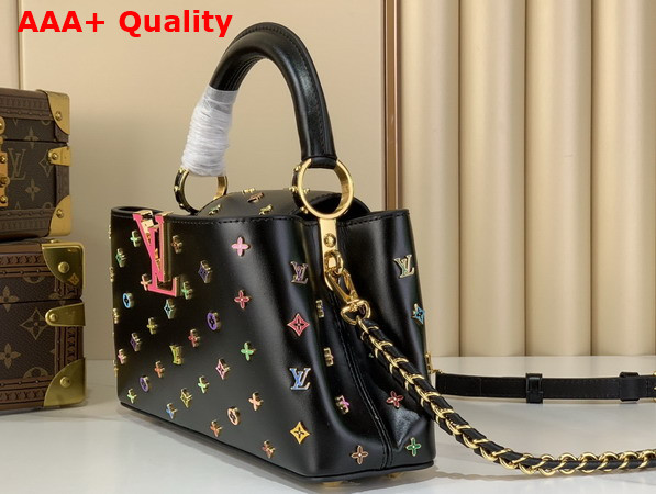 LV x TM Capucines East West BB Black Cowhide Leather with Playful LV Flower Studs Replica