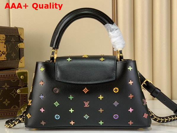 LV x TM Capucines East West BB Black Cowhide Leather with Playful LV Flower Studs Replica